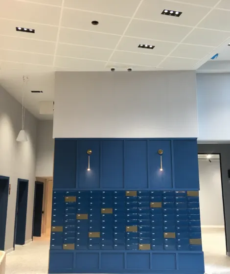 Metal stud partition framing on site