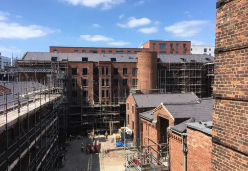 Converted historic mill buildings in Ancoats, Manchester