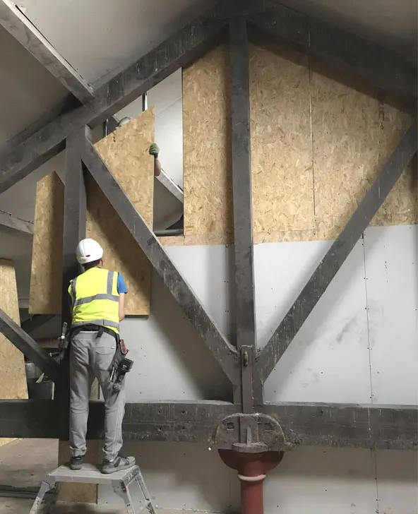 Drywall Machines operative working on a residential project