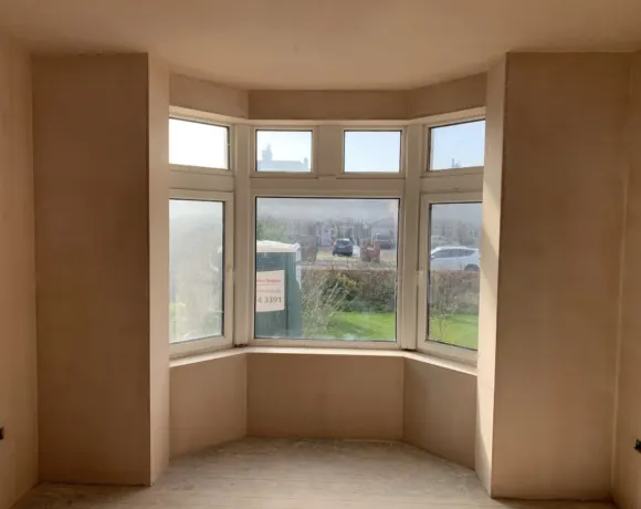 Plastering in the lounge, apartment renovation in Lytham St Annes